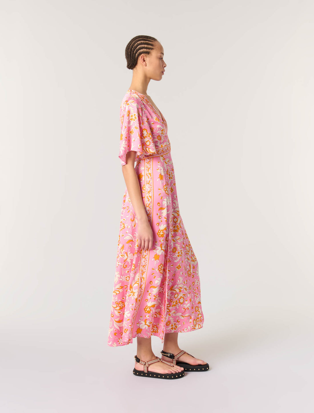 Vestido largo fluido estampado