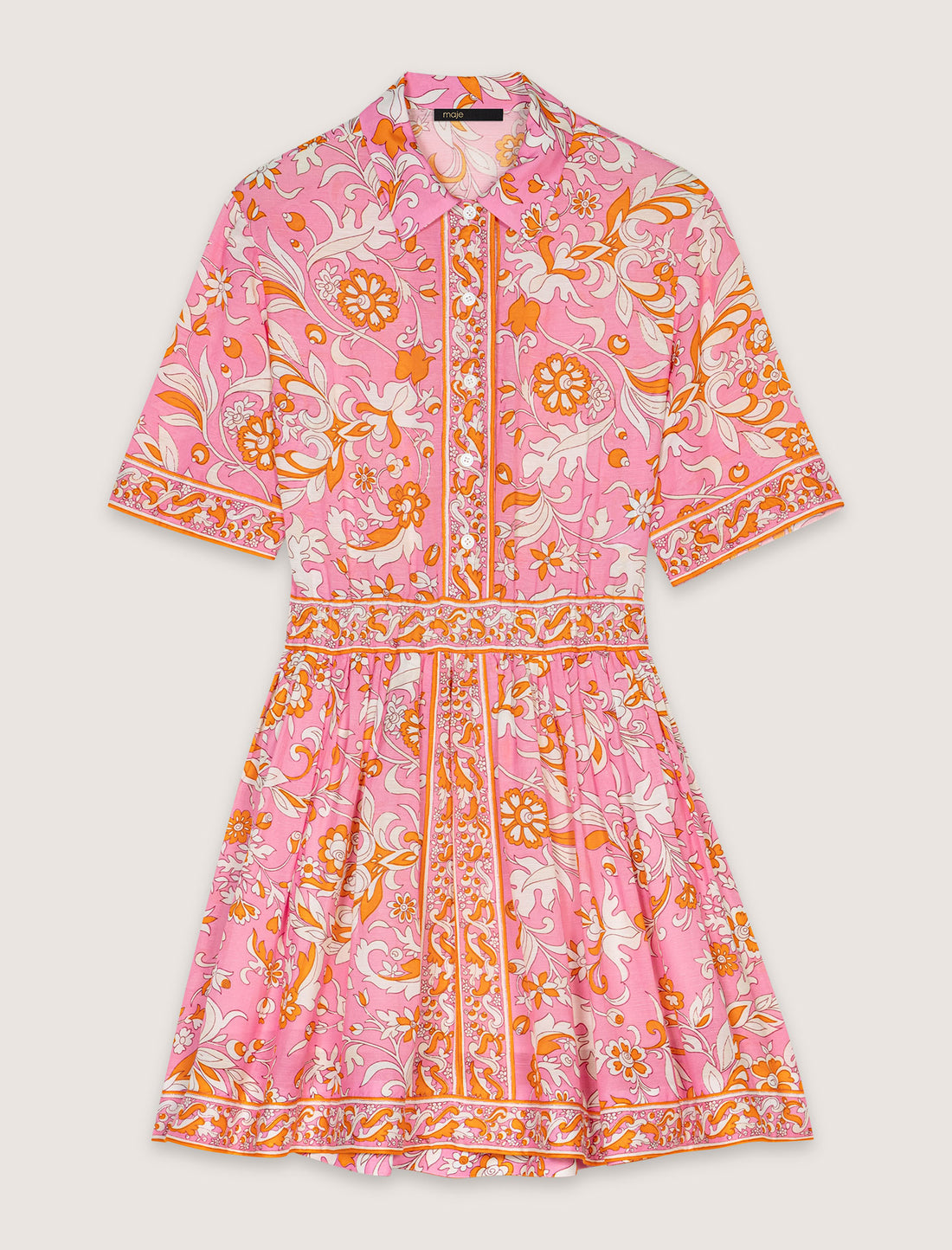Vestido corto fluido con estampado