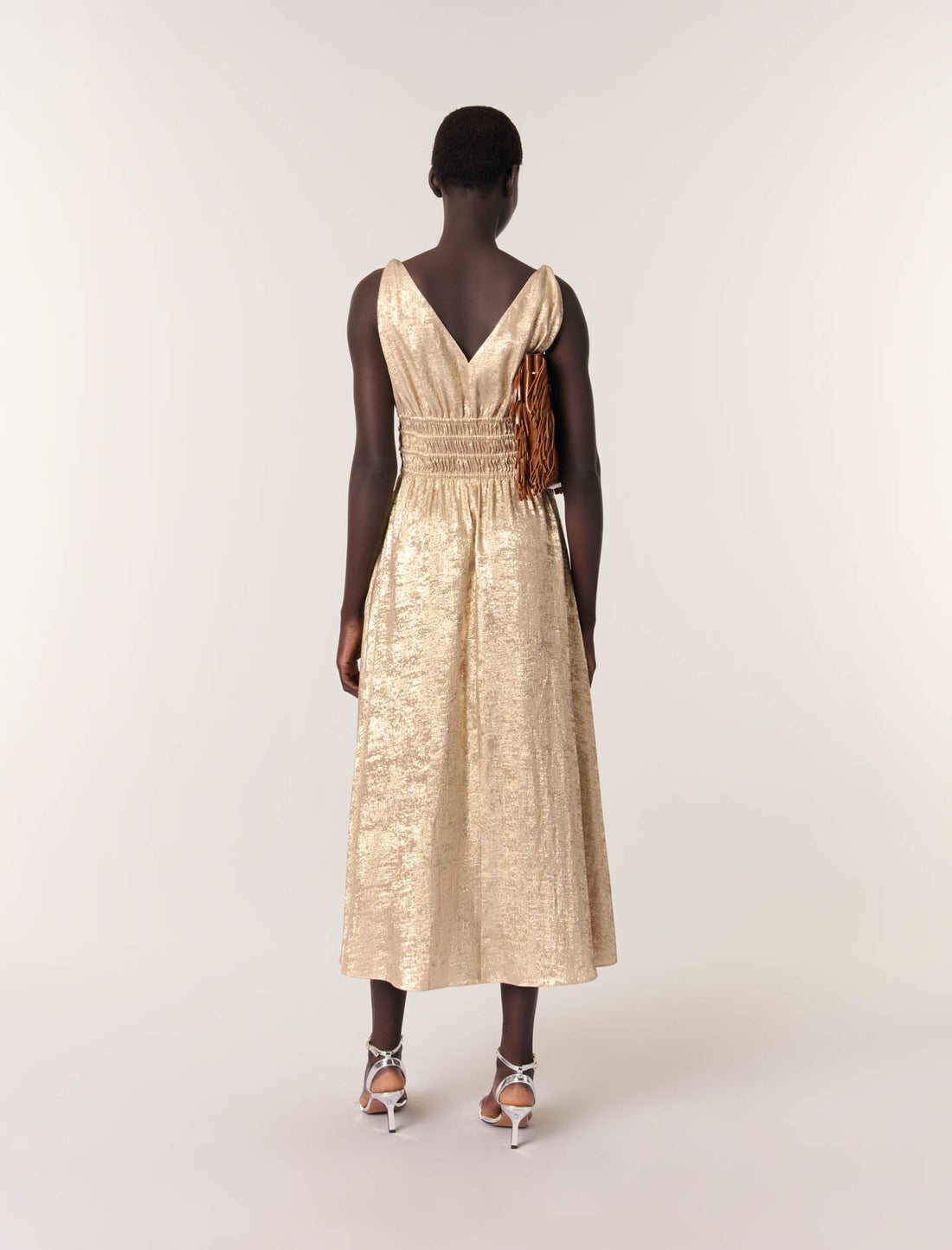 Vestido largo metalizado
