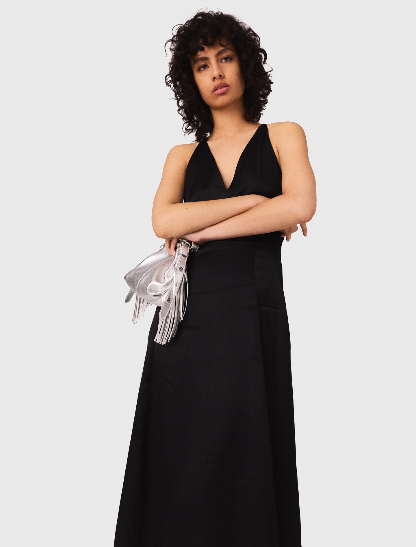 Vestido largo con espalda trenzada