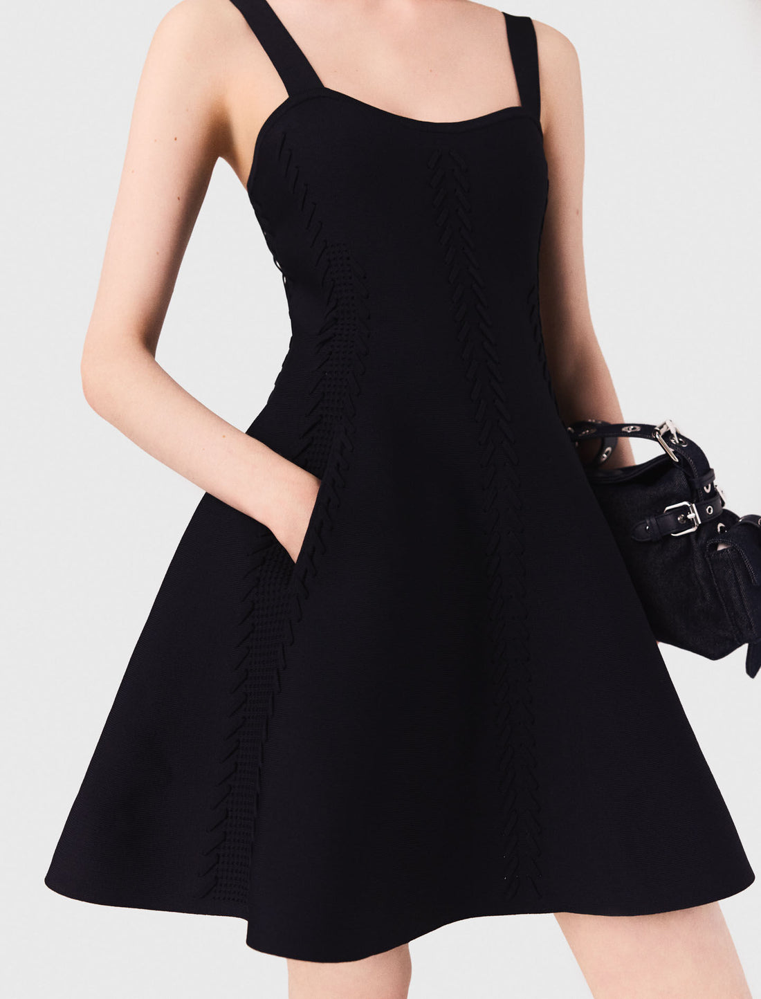 Vestido skater corto de punto