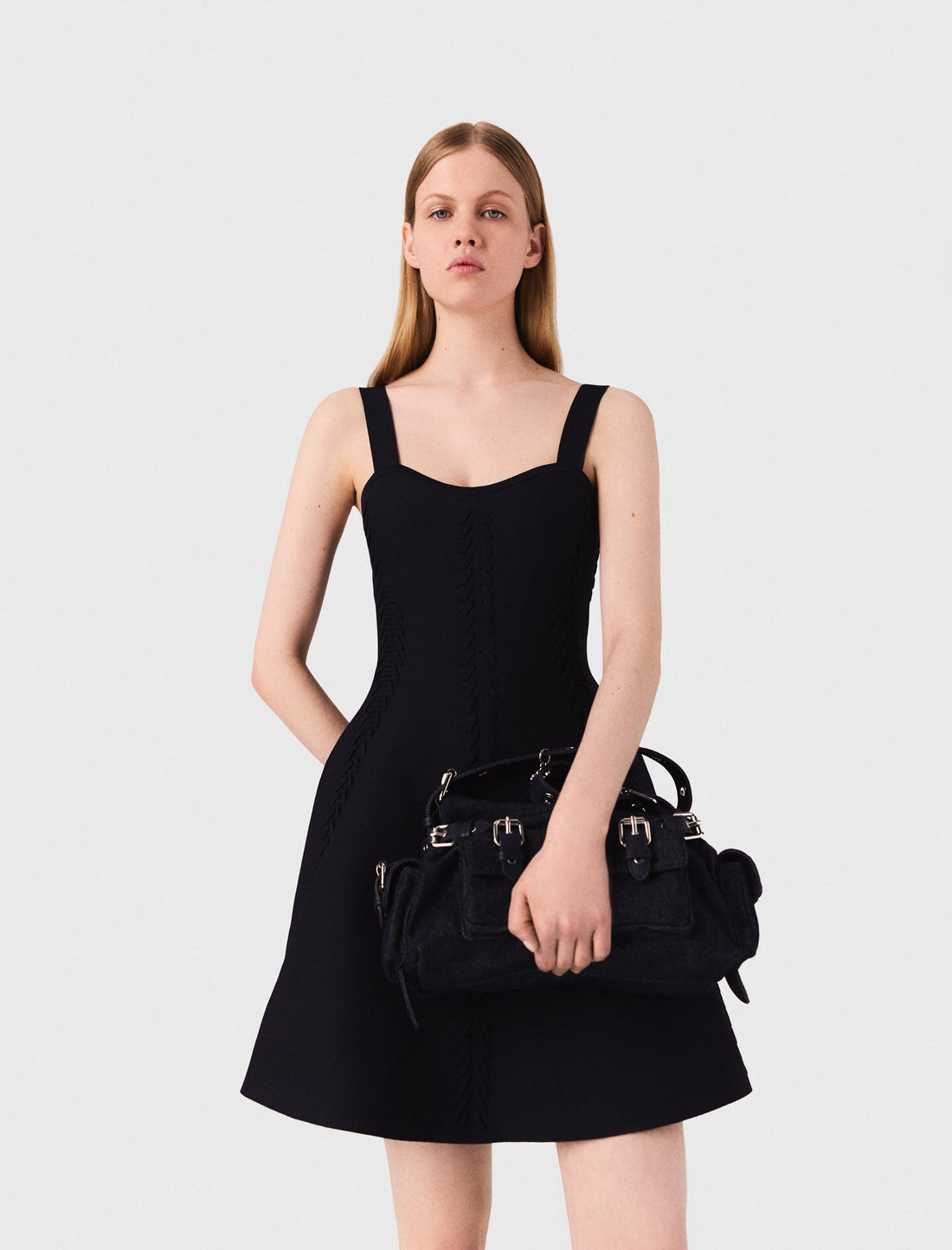 Vestido skater corto de punto