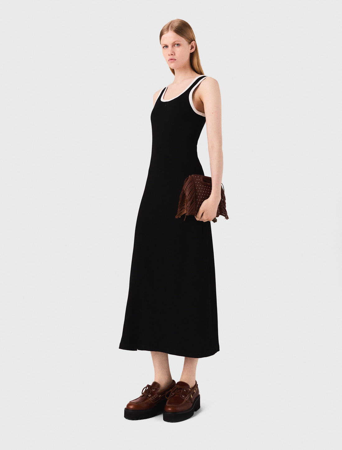 Vestido de tirantes de punto jersey