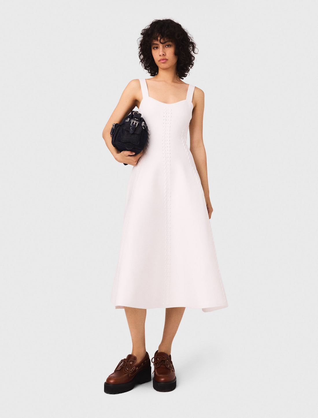 Vestido skater largo de punto