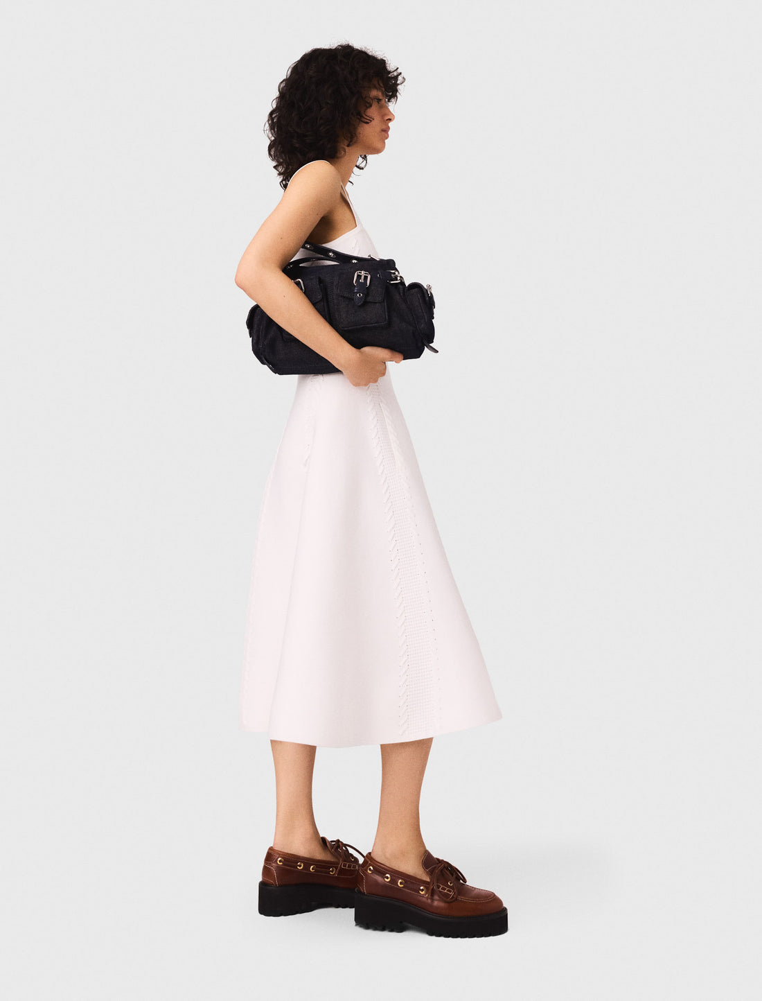 Vestido skater largo de punto