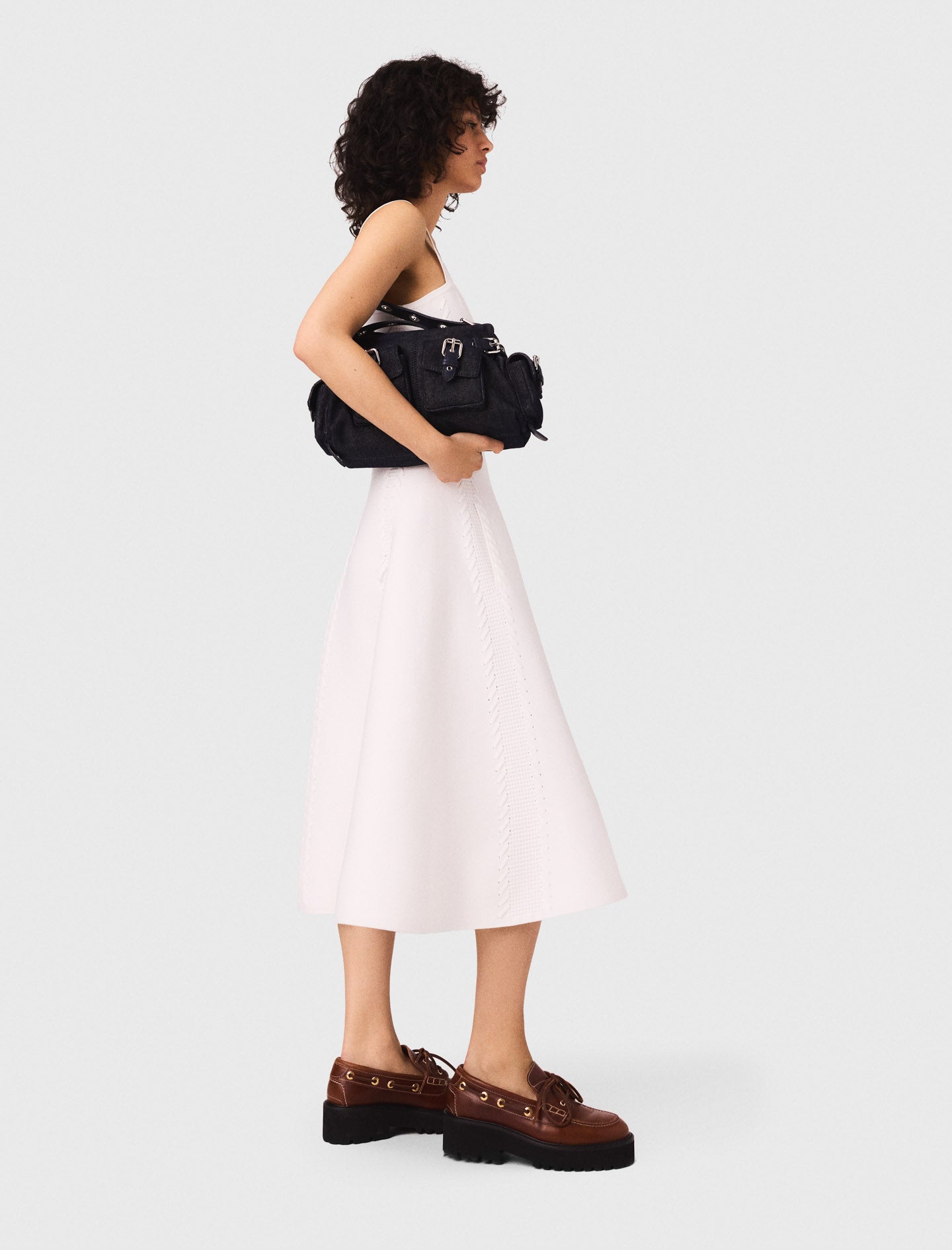 Vestido skater largo de punto