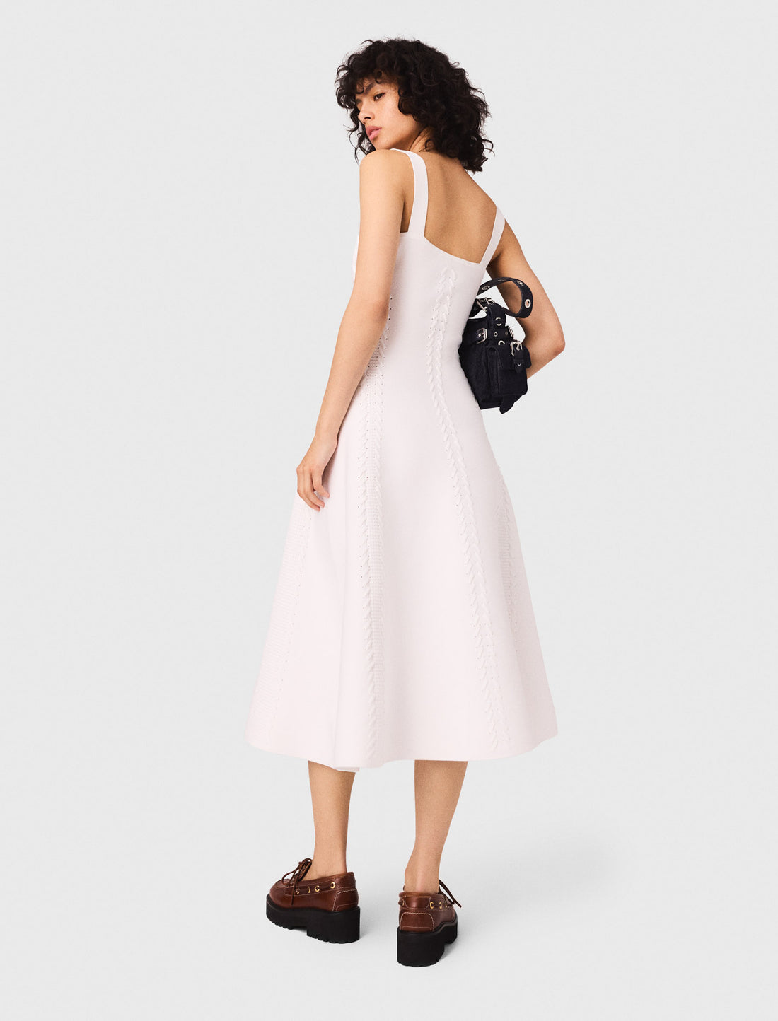 Vestido skater largo de punto