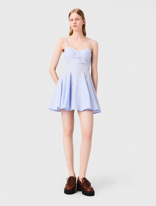 Vestido acampanado corto de algodón