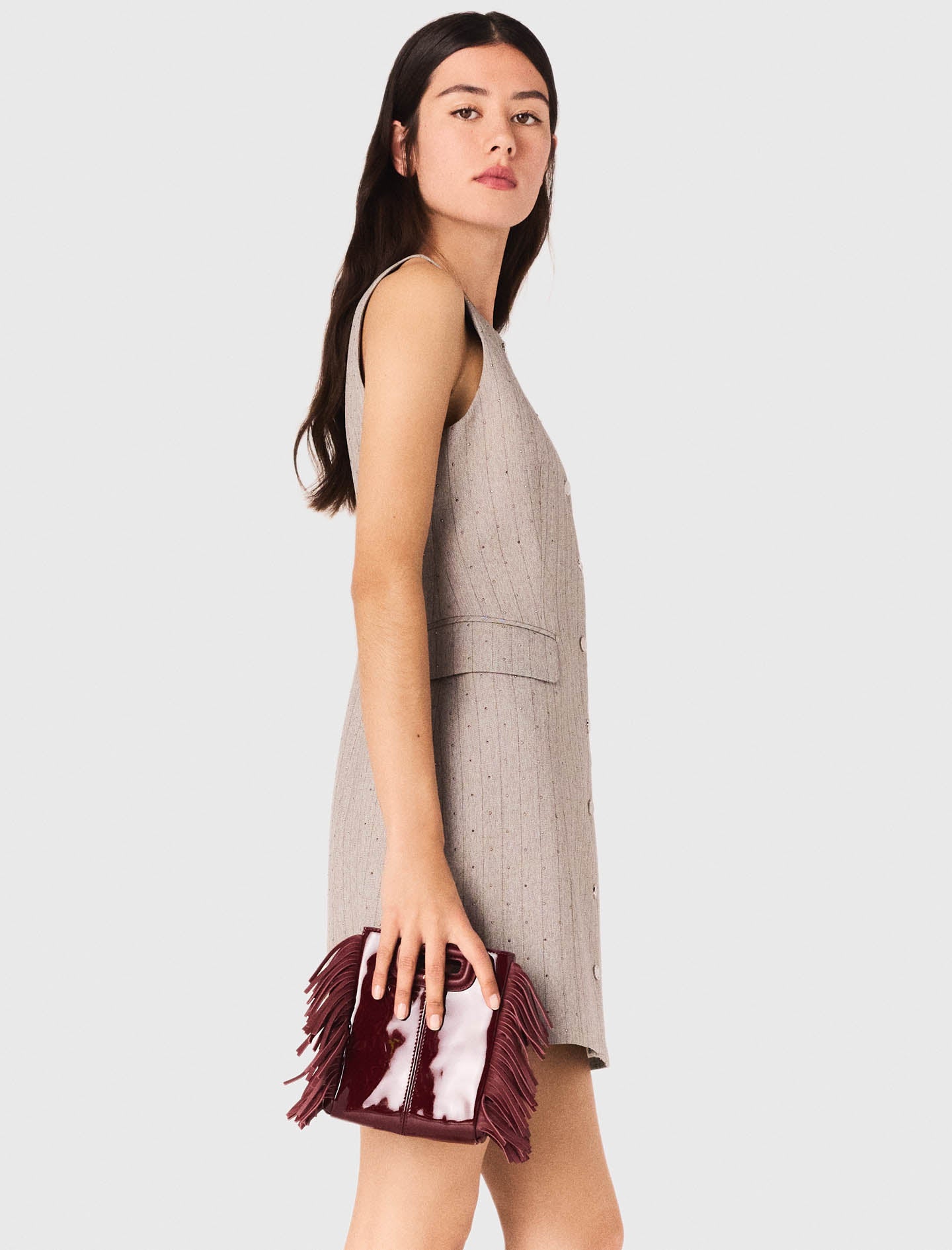 Vestido sastre corto con estrás