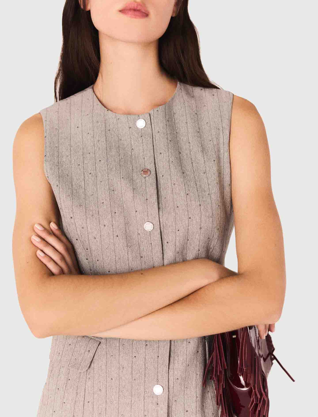 Vestido sastre corto con estrás