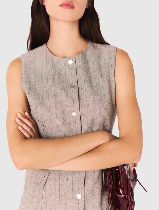 Vestido sastre corto con estrás