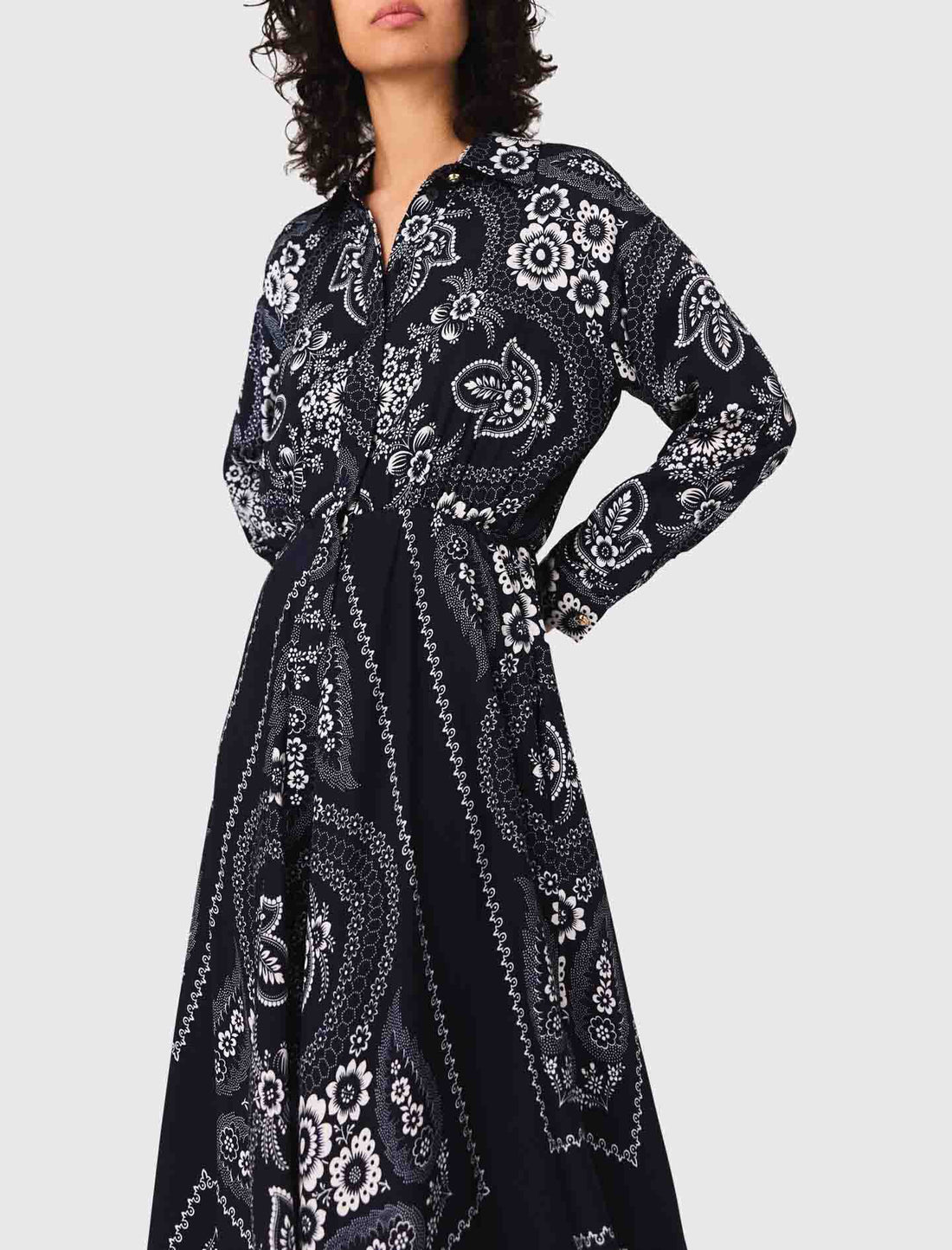 Vestido largo fluido estampado