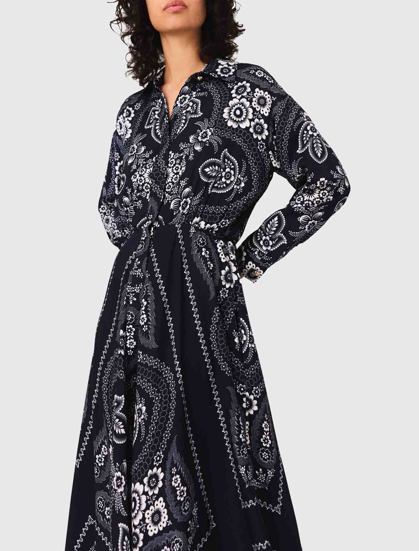 Vestido largo fluido estampado