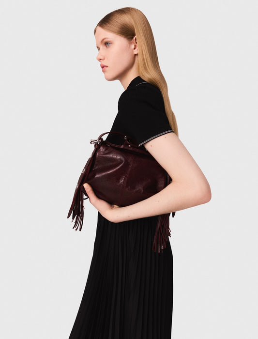 Vestido largo plisado cuello polo