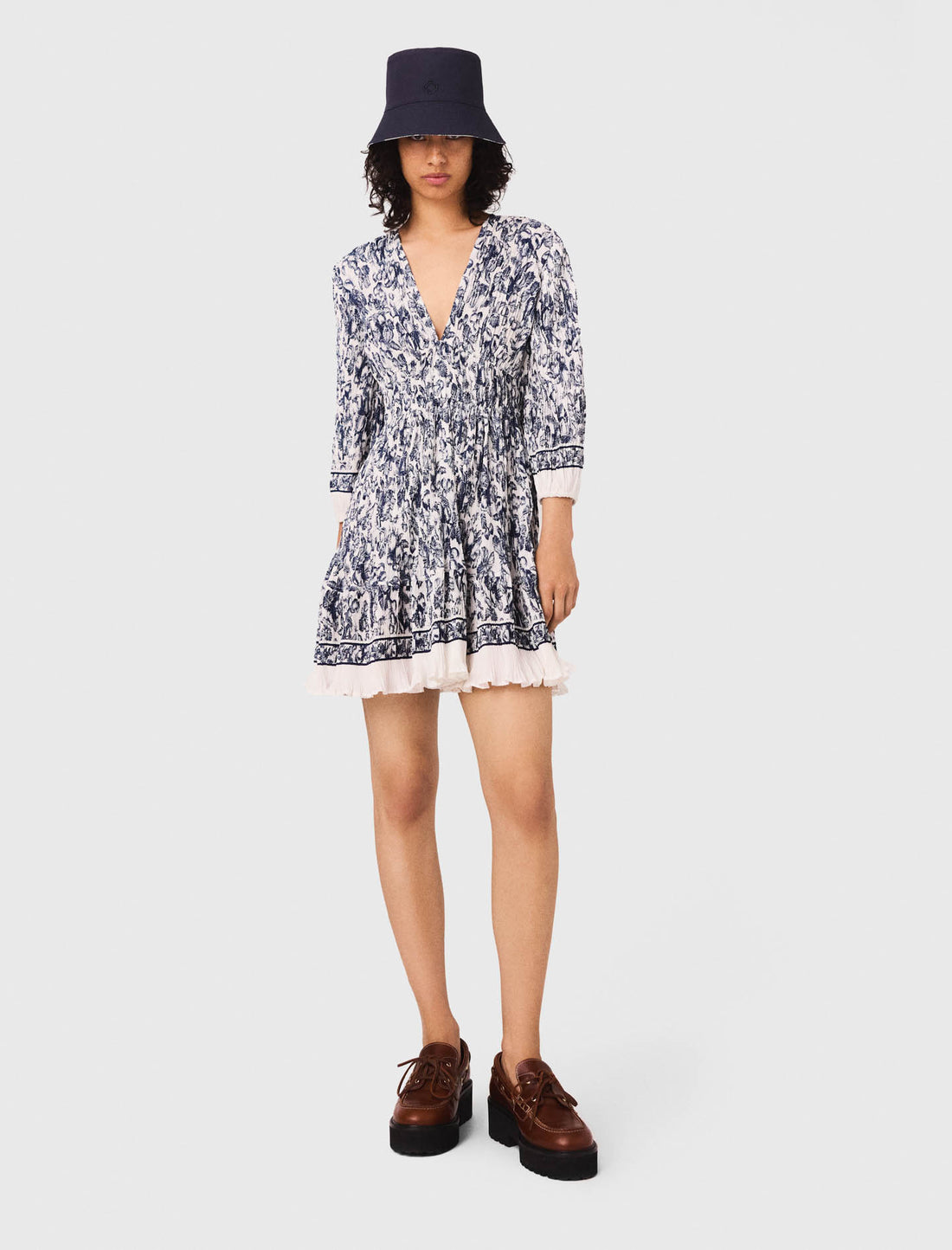 Vestido plisado estampado