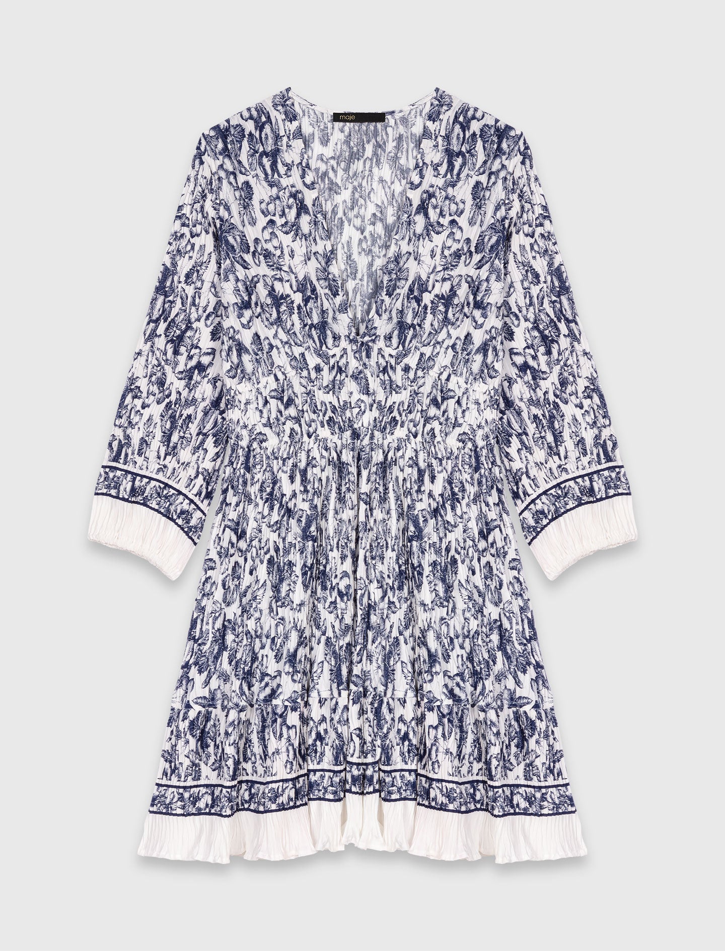 Vestido plisado estampado