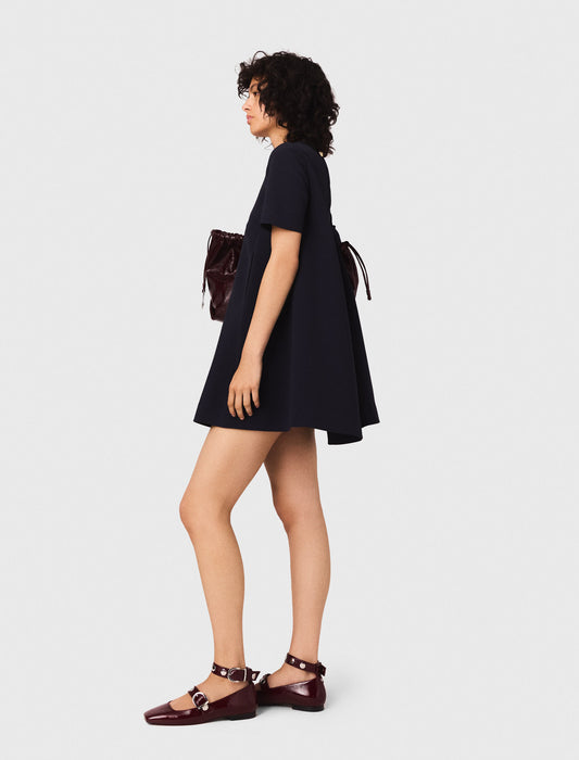 Vestido trapecio de crepé grueso