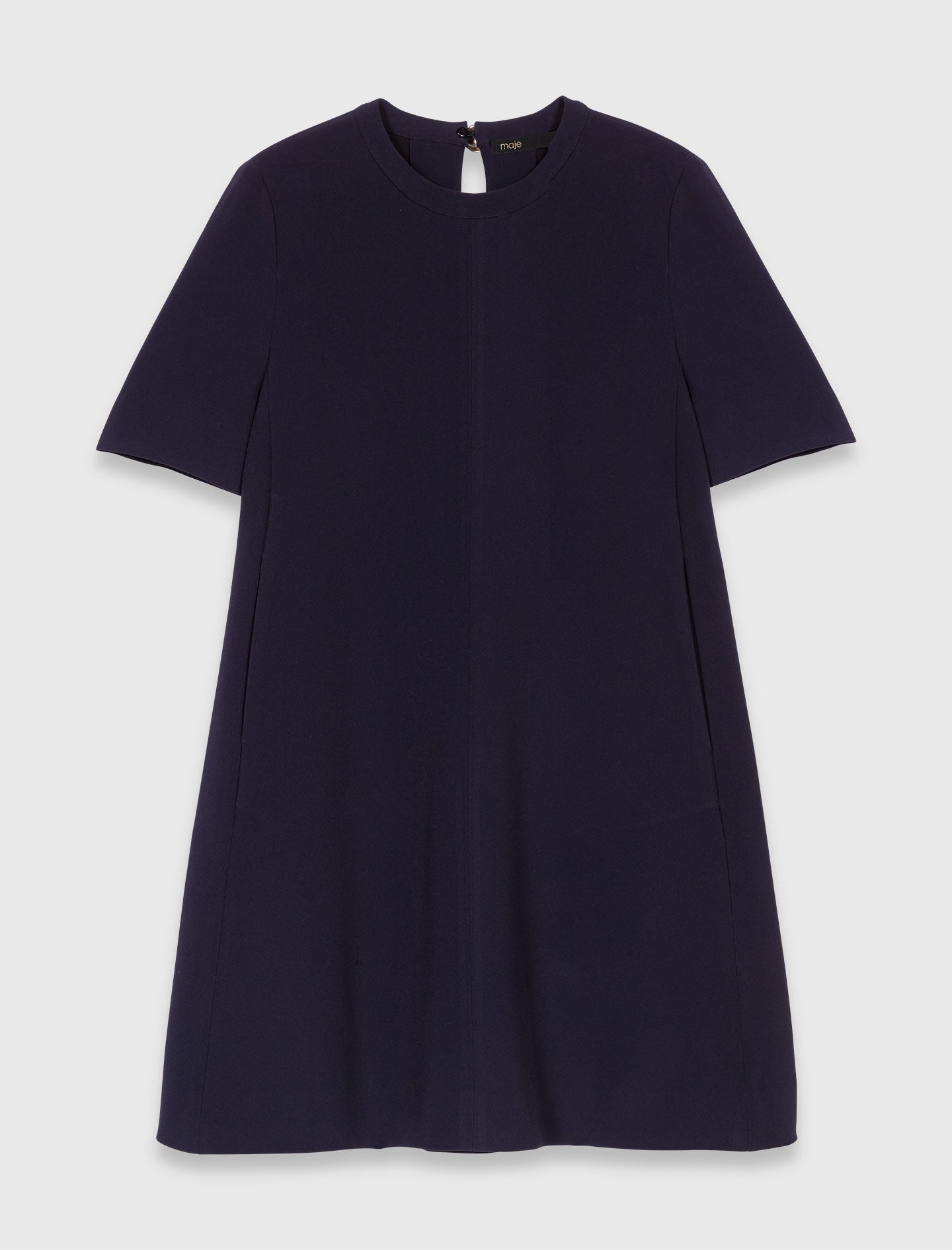 Vestido trapecio de crepé grueso