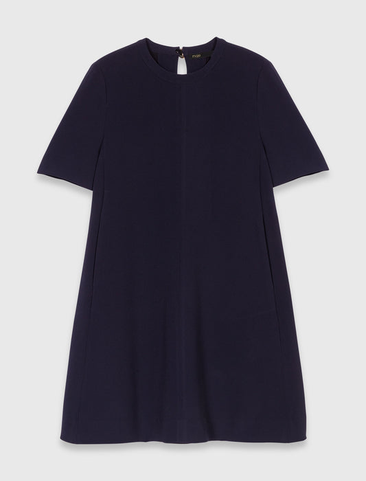 Vestido trapecio de crepé grueso