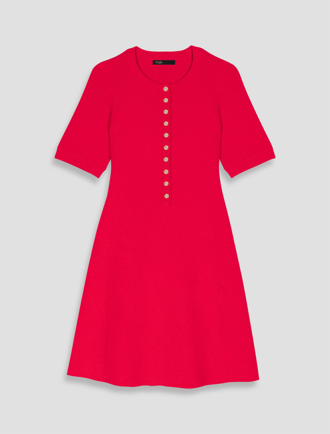 Vestido corto de punto canalé