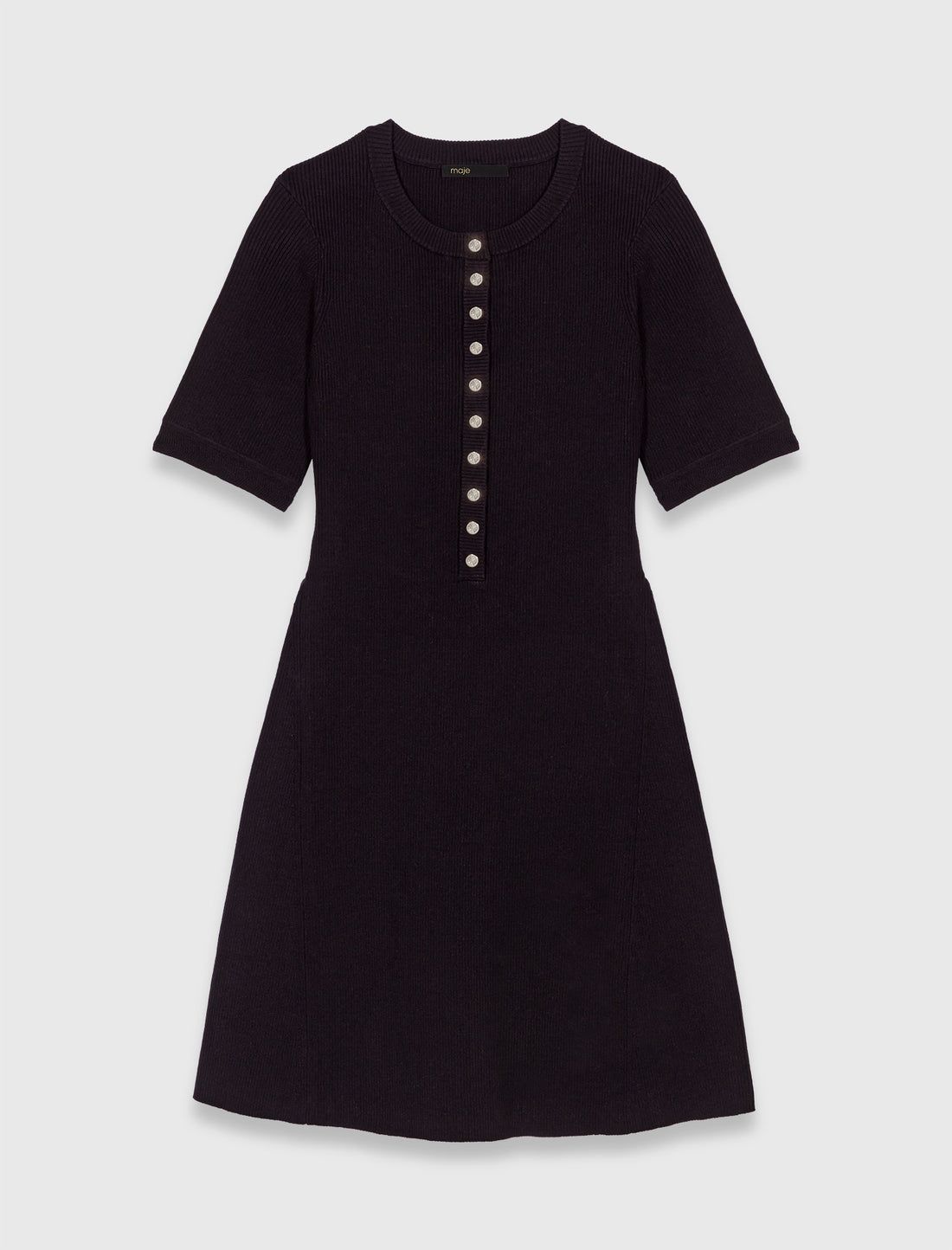 Vestido corto de punto canalé