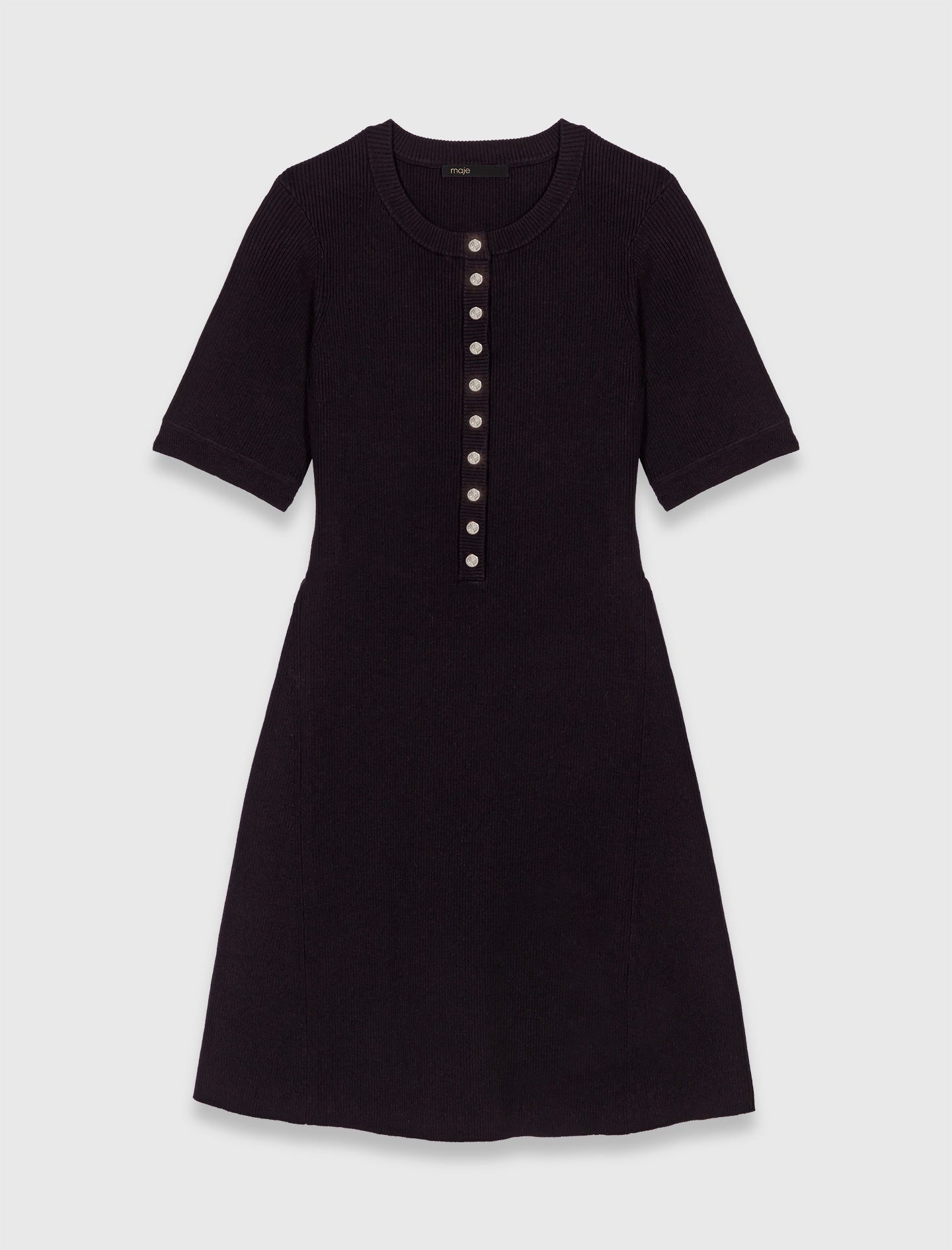 Vestido corto de punto canalé