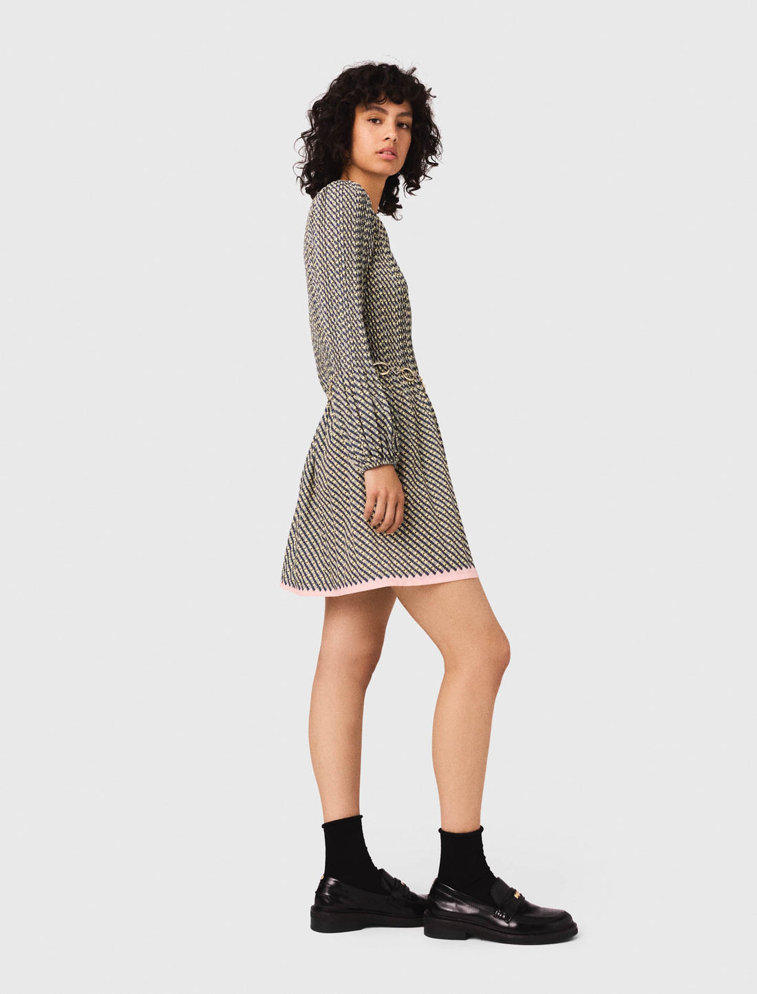 Vestido plisado estampado