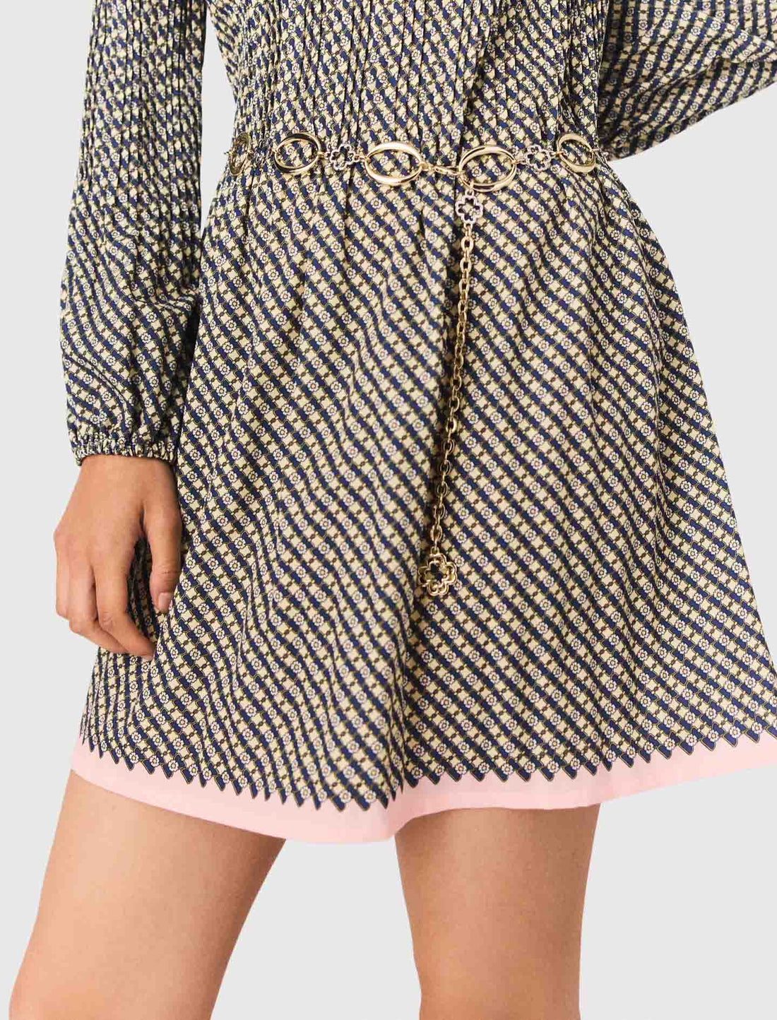 Vestido plisado estampado