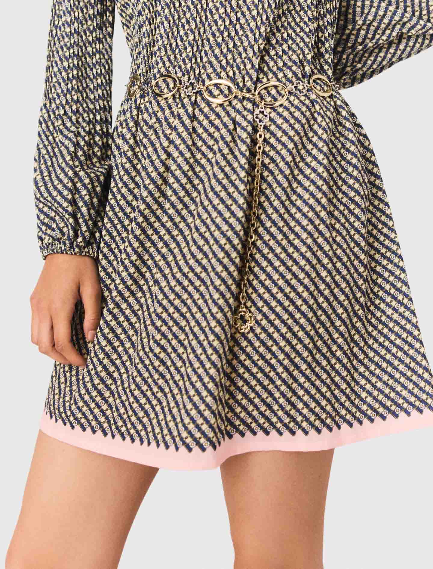 Vestido plisado estampado