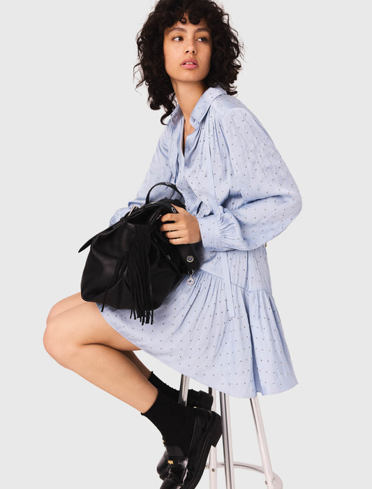 Vestido camisero con tachuelas