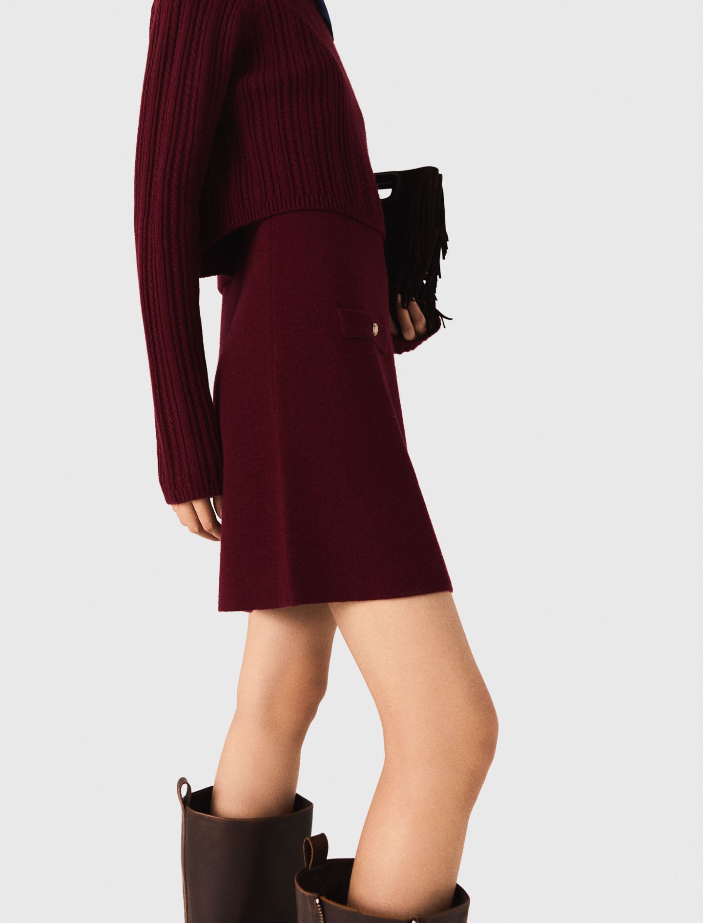 Vestido de punto con jersey desmontable