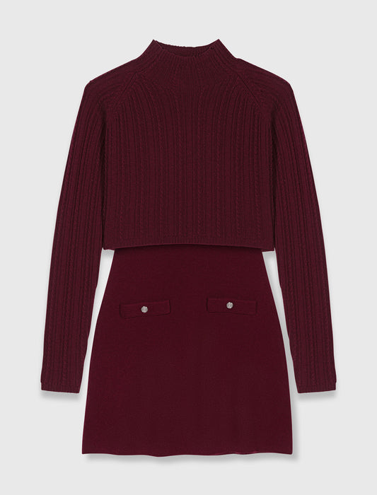 Vestido de punto con jersey desmontable