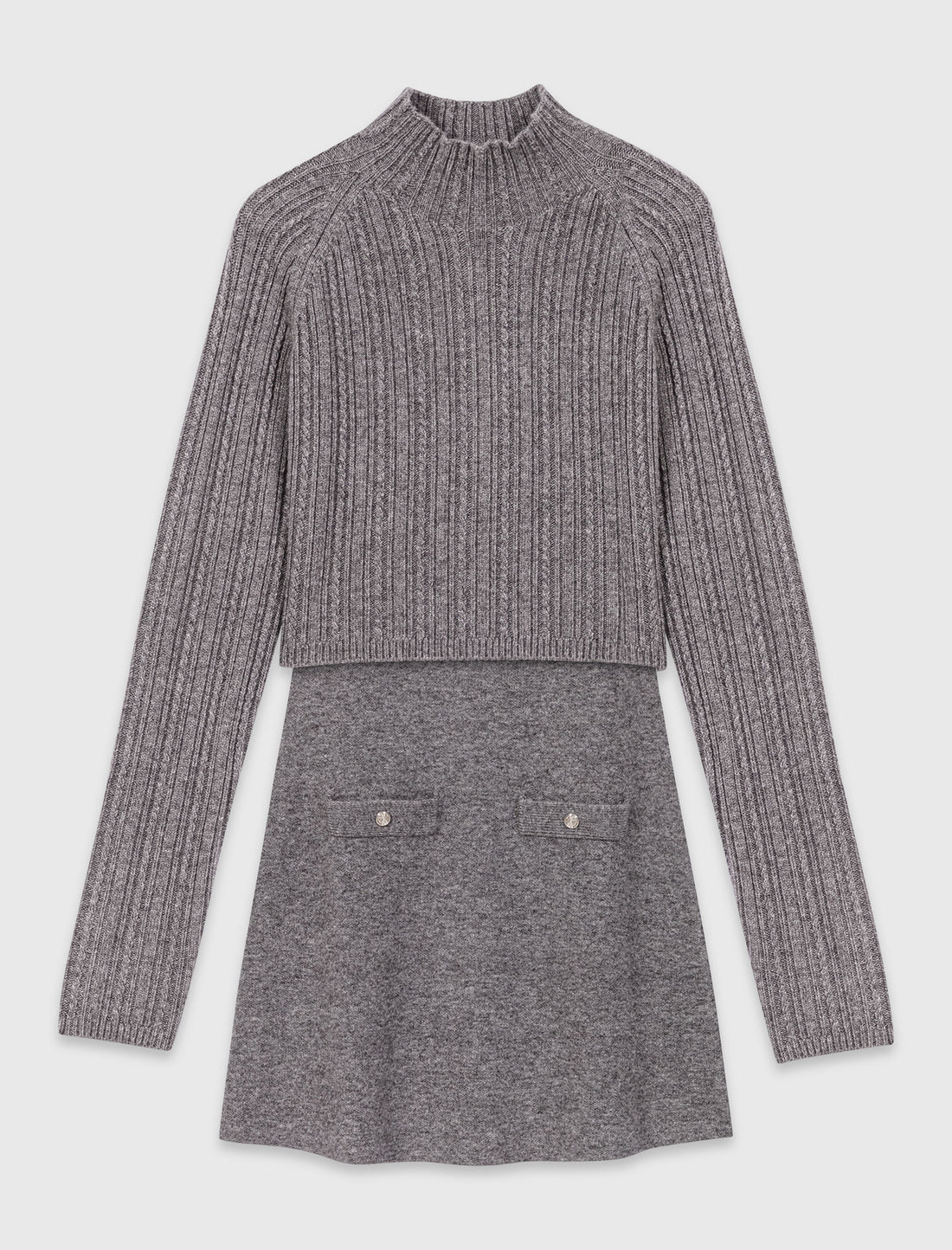 Vestido de punto con jersey extraíble