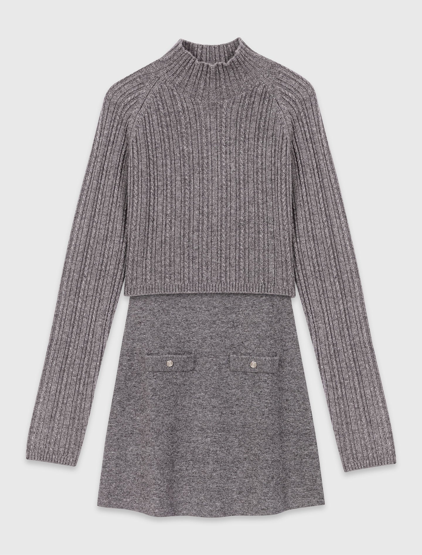 Vestido de punto con jersey extraíble