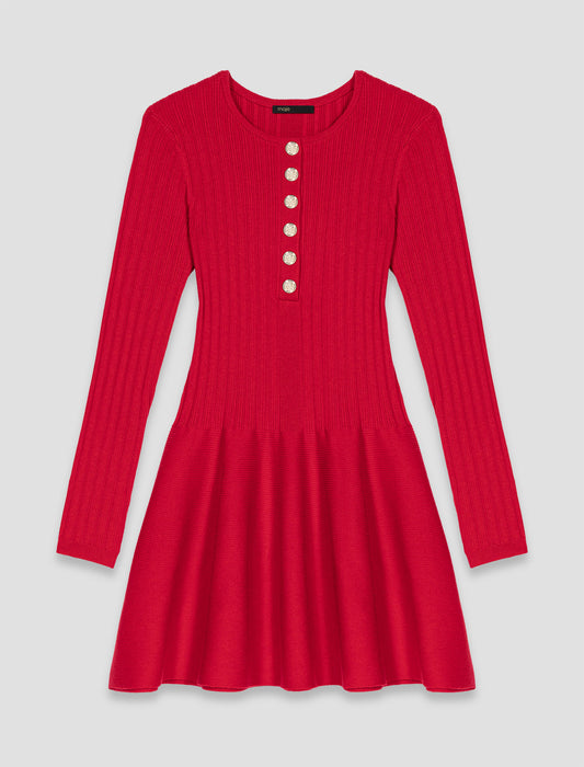 Vestido de punto con falda evasé