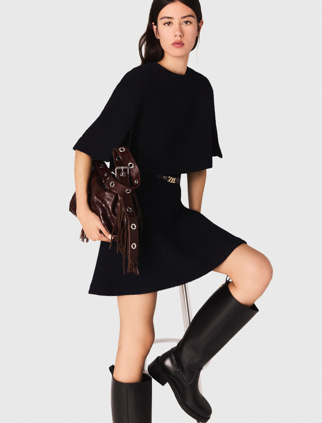 Vestido 2 en 1 de tweed