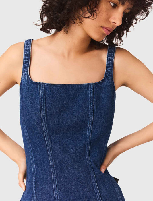 Vestido corto de denim