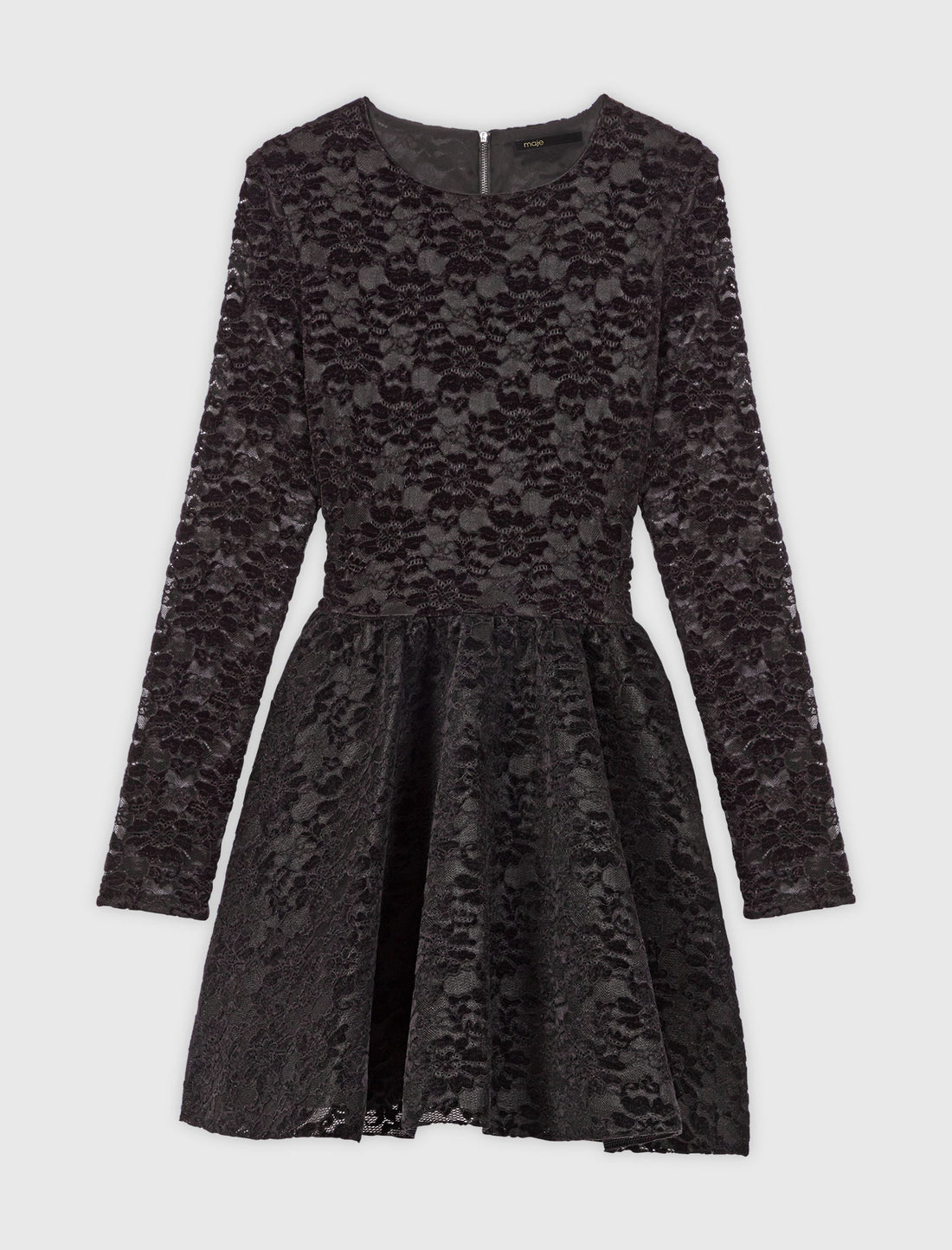 Vestido corto de terciopelo acampanado