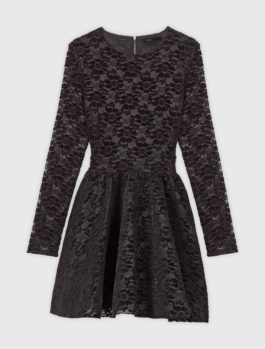 Vestido corto de terciopelo acampanado