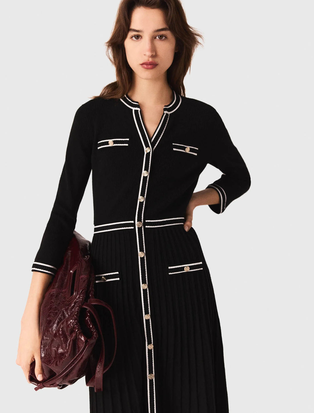 Vestido midi de punto