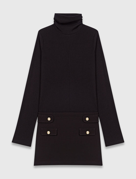 Vestido corto con cuello alto