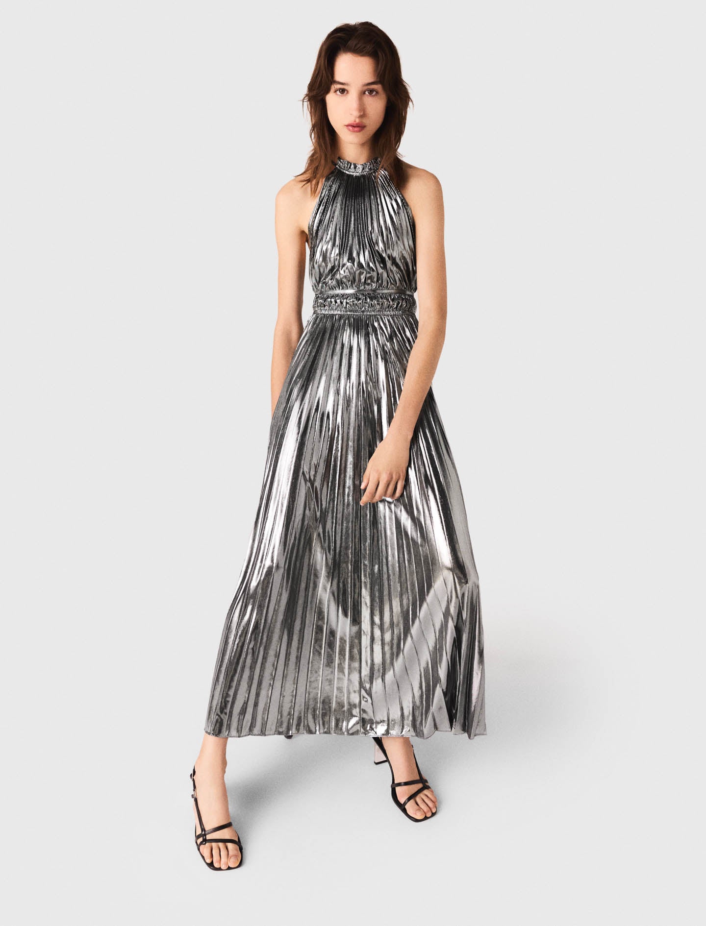 Vestido largo plisado