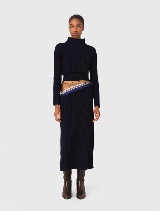 Vestido de punto con jersey desmontable