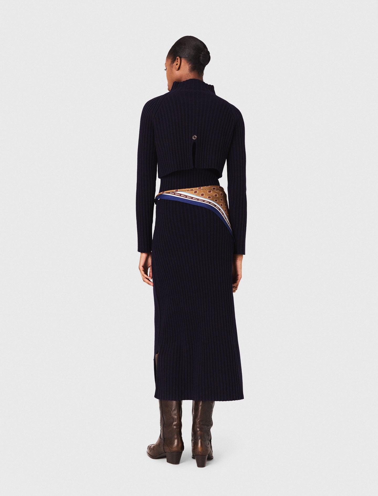 Vestido de punto con jersey desmontable