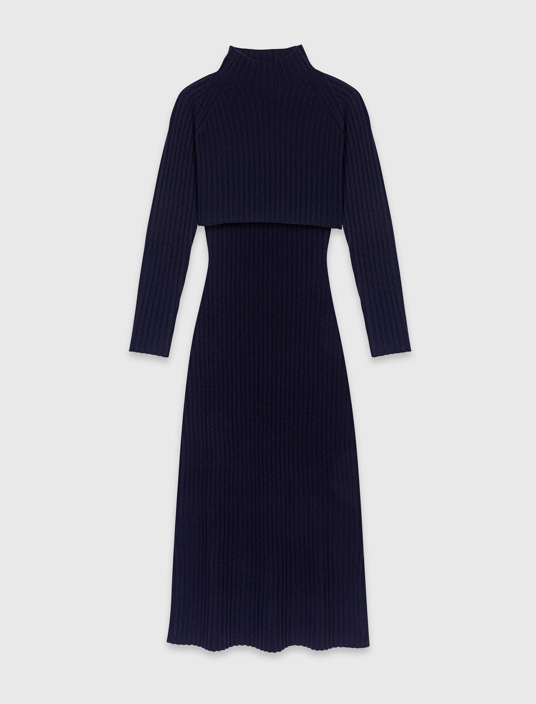 Vestido de punto con jersey desmontable