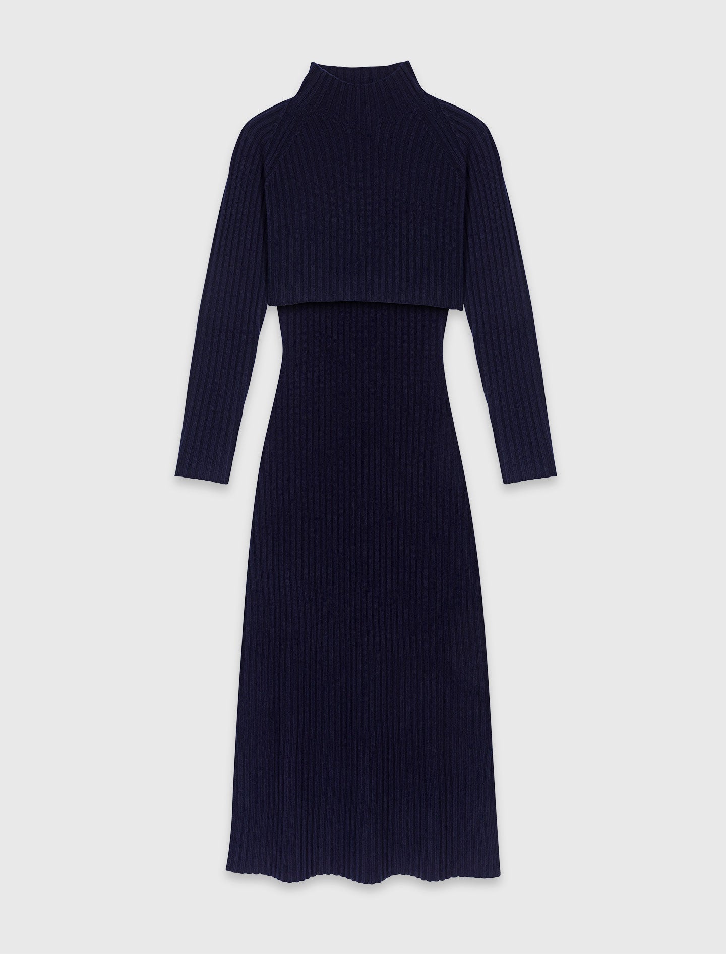 Vestido de punto con jersey desmontable