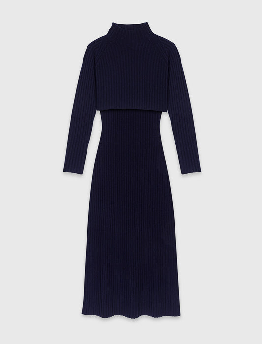 Vestido de punto con jersey desmontable