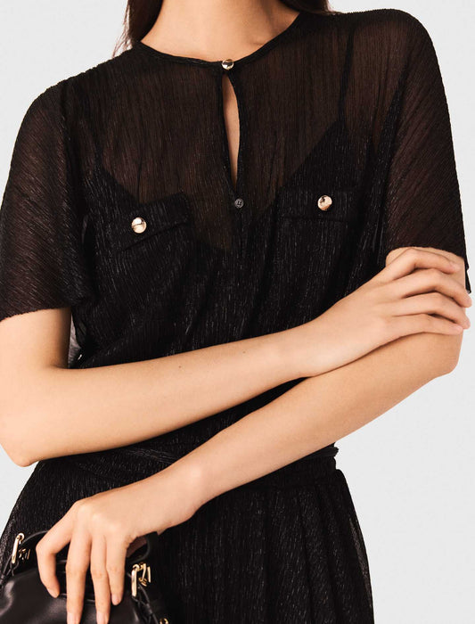 Vestido largo metalizado