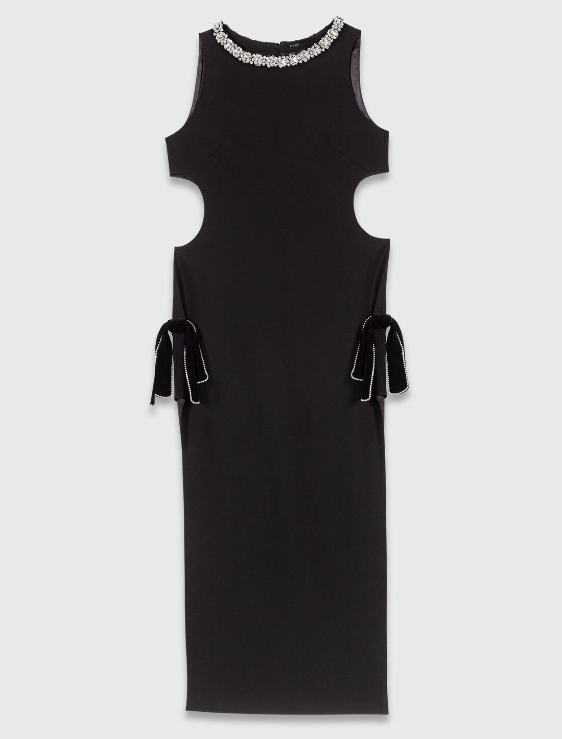 Vestido largo con cuello joya