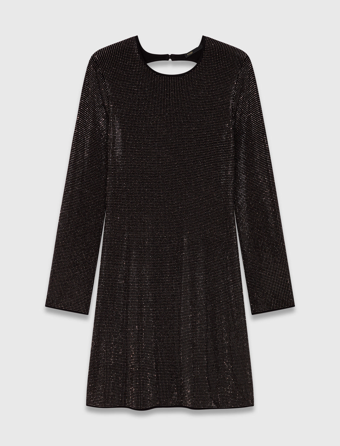 Vestido corto de punto con estrás